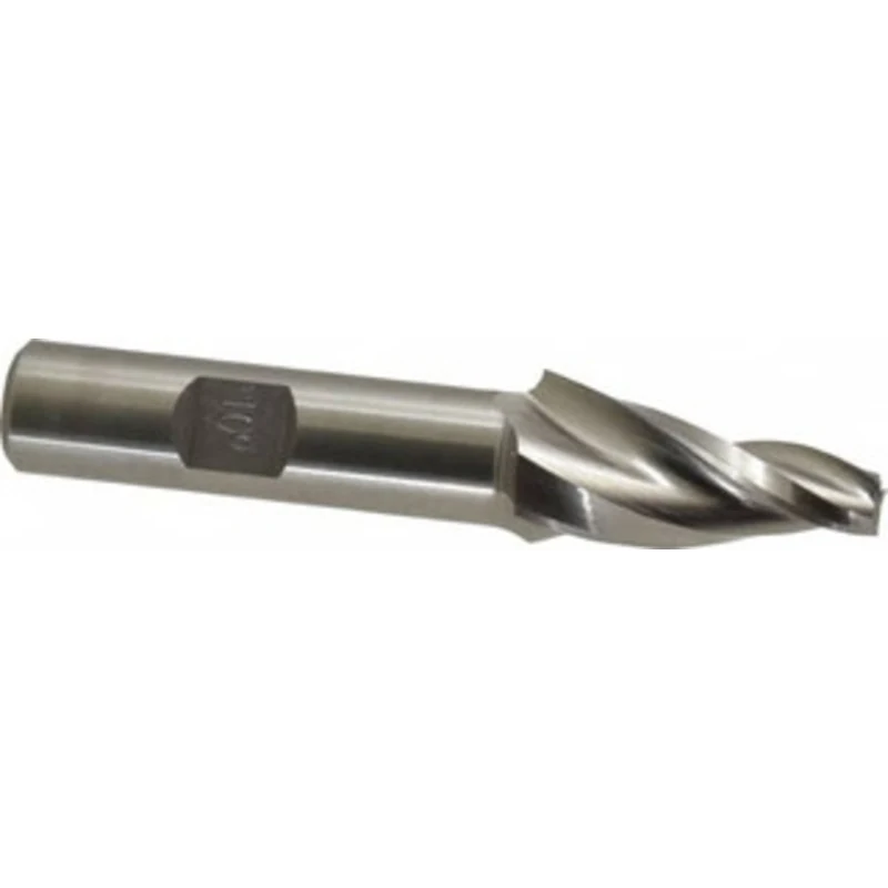 Made in USA 10 per Side 1/4 Small End Diam 1-1/4 LOC 3-Flute High Speed Steel Tapered Square End Mill Uncoated, 1/2 S...
